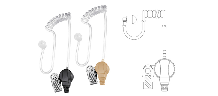 2 pin acoustic tube headset