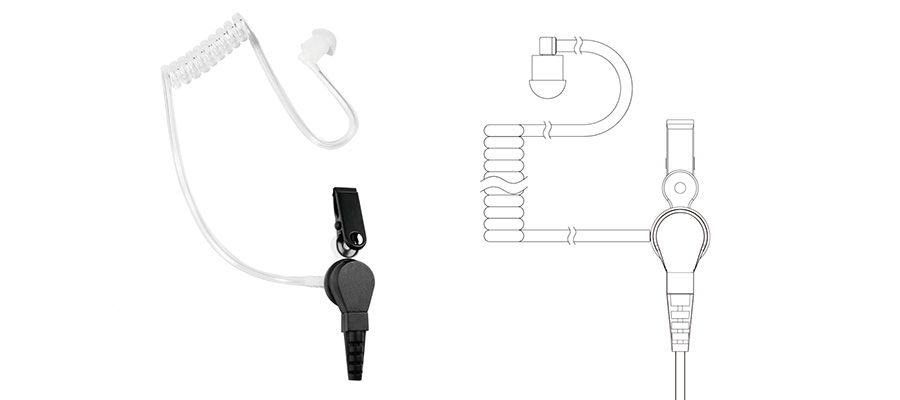 acoustic tube walkie talkie earpiece