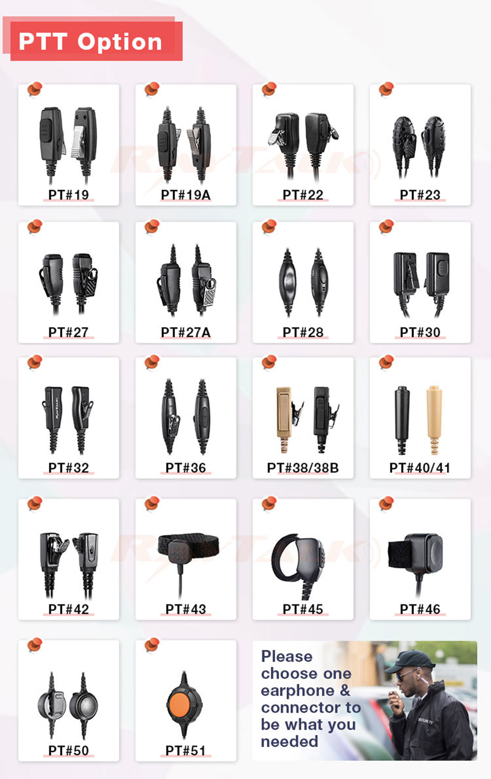 radio earpiece with PTT
