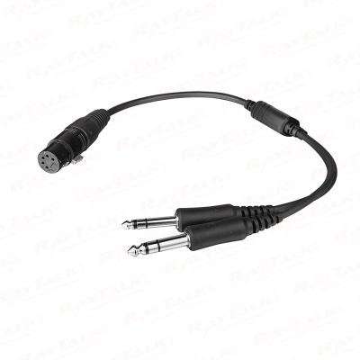 Airbus Headset to GA dual plugs Headset Adapter Connector Cable