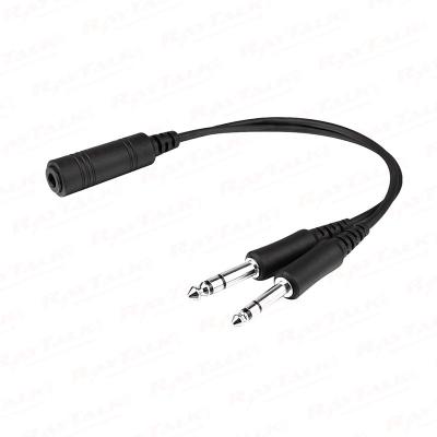 Helicopter Headset Plug to GA plug Cable Adapter