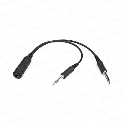CB-02 Helicopter Headset Plug to GA Fixed Wing Aircraft Cable Adapter