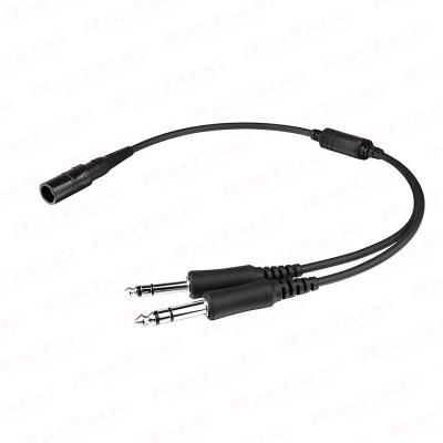 Bose A20 6 pin LOME headset to GA dual plug Cable Adapter