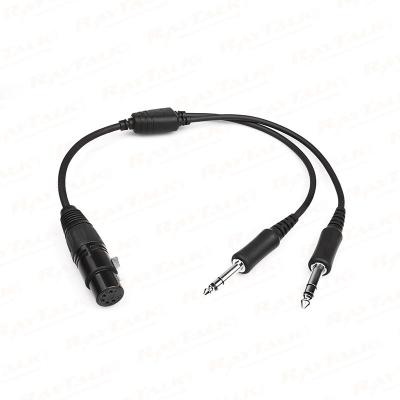 CB-10 Airbus Headset to GA dual plugs Headset Adapter Connector Cable
