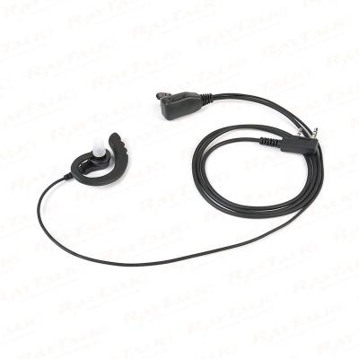 EM-3022 G shape earhook earpiece with small lapel PTT and Microphone for walkie talkie radios