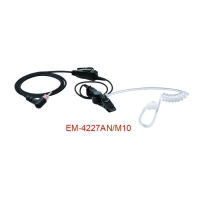 EM-4342VN Braided Fiber Cloth 1 Wire Acoustic Tube earpiece with inline PTT/VOX and Mic